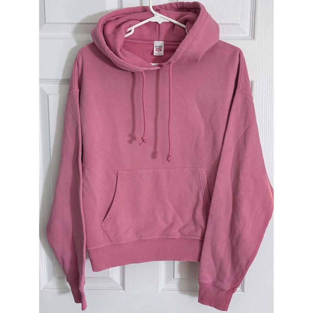 RE/DONE Hanes Hoodie Size S Pink Pullover Sweatshirt Collaboration